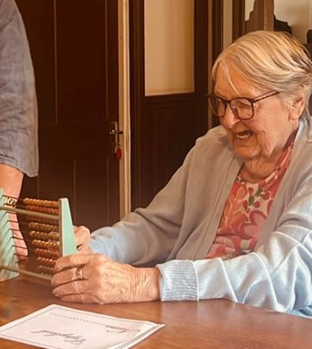 Local care home residents take a trip back to the classroom 