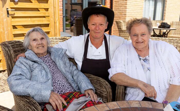 The team and residents at Oxbow Manor enjoying the festival fun