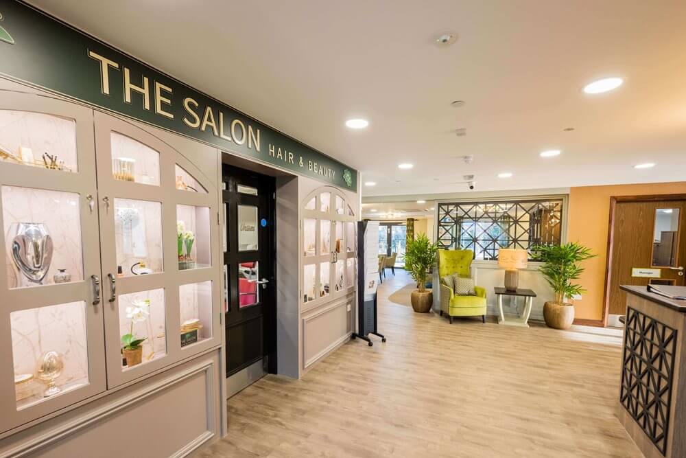 The salon at Oxbow Manor