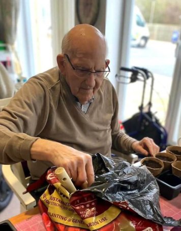 Flower arranging at Perry Manor.