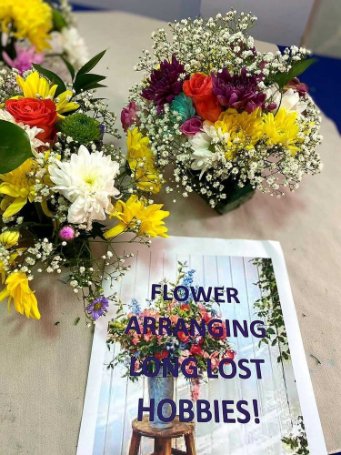 Flower arranging at Perry Manor.